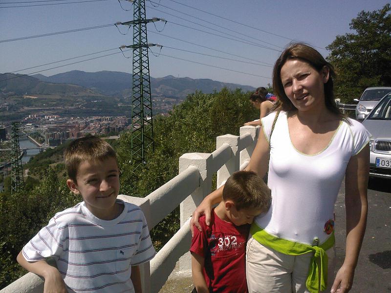 Boys with Mum in Bilbao, August 2009