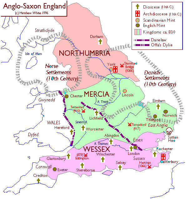 Map of Anglo-Saxon Britain